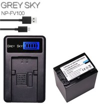 견고한 2Pcs 4200mAh NP-FV100 NP 배터리 + LCD 소니 호환 SX83E FDR-AX100E, 01 charger and 1battery