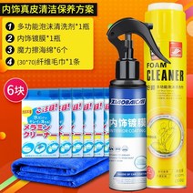 자동차실내크리닝 자동차 내부 세척제 다기능 거품 청소 실내 가죽 지붕 강력한 새차패키지, 인테리어 가죽 청소 및 유지 관리 프로그램