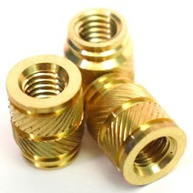 [ J&J Products Inc ] M6 황동 인서트 20개 9.5mm OD 12.7mm 길이 암컷 M6 스레드 프레스 피팅 또는 히트싱크 또는 사출 몰딩 타입 20개