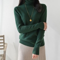 데일리앤 소프트 여성 터틀넥 베이직 목폴라 니트