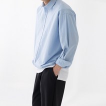 스타일에스 남자 오버핏 랜드 스트링 크롭 셔츠 봄 남방 자켓