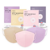 [60매]올가드 브이클린 새부리형 컬러 마스크 대형 30매x2개, 라이트퍼플 30매, 컬러혼합 30매