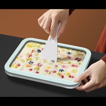 스테인리스 스틸 철판 아이스크림팬 아이스크림 메이커 주걱2개포함, 화이트