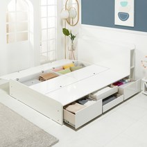 데코라인 소르베 수납 헤드 서랍형 침대 퀸사이즈 프레임, 단품