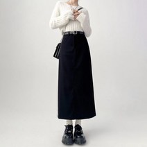 여성용 스플릿 수트 미디 스커트 슬림 하이 웨이스트 A 라인 우아한 캐주얼 오피스 레이디 한국 빈티지 블랙 여름