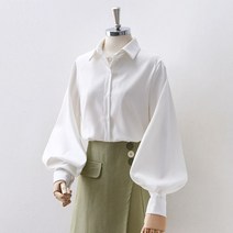 아사면 바스락 블라우스 풍기인견 베이비돌 시어커서 셔츠 남방 여성 랜턴 소매 느슨한 턴다운 칼라 심플 솔리드 feminino 소수 민족 한국 스타일 가을 모든 경기 패션