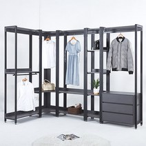 큐브 드레스룸 시스템 옷장 행거, 800 (서랍장):블랙(YWH1028-BK), 상세페이지 참조8