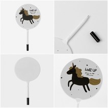 템팜 유니콘 부채 0.5MM 볼펜 화이트 주문제작 학원판촉물 기념품
