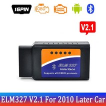 블루투스 ELM327 미니 인터 페이스 V1.5 자동 OBD2 스캐너 코드 리더 도구 자동차 진단 체크 엔진 1992-2021 자동차127933, 해외배송_V2.1 For 2010 Later