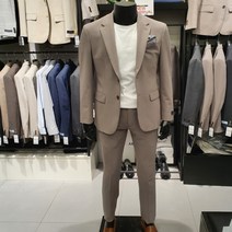 킨록 베이지 정장 셋업 브라운 수트 셋업 면접 정장 자켓