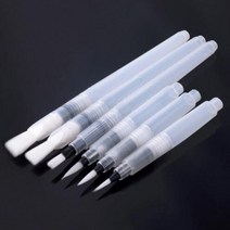 페인트붓 휴대용 페인트 브러시 수채화 물감 부드러운 펜 단색 그림 그리기 미술 용품, 2.6pcs
