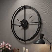 위플립 북유럽 무음 거실 인테리어 예쁜 디자인 시계, 디자인2 (블랙-40cm)