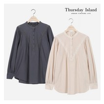 [써스데이아일랜드][Thursday Island] 여성 루즈핏 레이스 블라우스(T212MBL131W) 395907