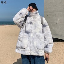 Momolatti 성년 남자 짧은 코트 트렌치코트 인조퍼코트 코트