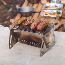 네옴유통 캠핑 숯불 미니 화로대 1-2인용 전용 파우치 포함