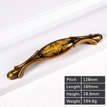 교체 문 손잡이 방 폴딩도어 고리 현관 히든 빈티지 문 손잡이 캐비닛 가구 옷장 찬장 서랍 당김, 11 Yellow-H-128mm