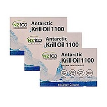 뉴질랜드 엔젯100 남극 크릴오일 1100mg 60캡슐 x3 인지질 고함량, 3box