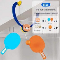 테니스연습기 행잉 탁구 트레이너 2 라켓 & 7 연습 볼 테이블 홈 셀프 세트 실내, 05 Blue 14 balls