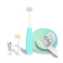 트리플 베스트 소닉 칫솔 재충전 가능 32000 VPM 특허 받은 3개의 브러시 헤드 디자인 각도 브리스틀 각 청소 3 파란색, 블루