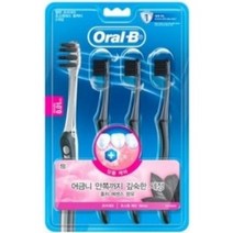 오랄비 초소형헤드 초미세모 벨벳 잇몸케어 블랙티 칫솔, 1개, 3개입