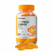 엔젯오리진 비타프레쉬 비타민C&D 3000 70구미 귤젤리 활력 뼈건강 온가족건강 오렌지맛, 3통, 70개