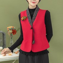 [디얼마미] 정갈 누빔 조끼 미시옷 빅사이즈 엄마옷 생활한복 중년 여성 마담