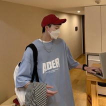반팔나염티 23 여름 5부 소매 프린트 플라워 와이드 루즈핏 상의 트렌드 A150 DTP25 4993764378