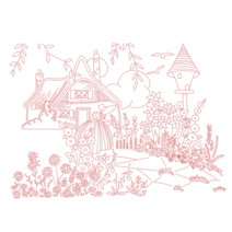 라라원단 크리놀린레이디 V026-23152 프랑스자수 디자인원단, 아이보리, 45 cm X 45 cm