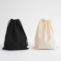 야나 광목 파우치(면 파우치) 코튼파우치 복조리파우치 복주머니 복조리백 가방부자재, 대-블랙