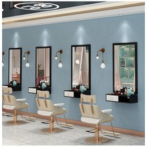 벽걸이전신거울 경대 거울재단 헤어샵 미용실인테리어, 120×70 블랙 + 애플 그린 서랍