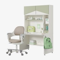 한샘 티오 그로우 홈플랩도어 일반책상세트 5단 120x75cm+링고S 고정중심봉DIY(발받침), 책상_내추럴오크+파우더핑크/의자_베이지(G)