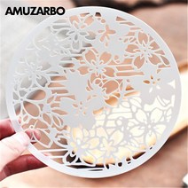 스텐실도안 원형 꽃 식물 8개 세트 소협 매화 나비 장미 벚꽃 국화 야생화 스텐실용 아트 자 스텐실재료