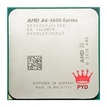 사용 AMD A6-Ses A6-3600 쿼드 코어 2.1Ghz 65w FM1 905 핀 CPU AD3600OJZ43GX, 한개옵션0