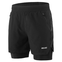 black xl 남성 2 in 1 러닝 반바지 빠른 건조 통기성 훈련 운동 조깅 마라톤 사이클링 반바지
