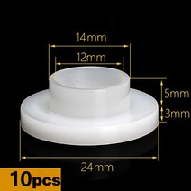 붓싱 부씽 부속품 T 형 나일론 계단 와셔/오목한 볼록 스레드 부싱 절연 펠렛, 10pcs  M12x14x24, WHITE