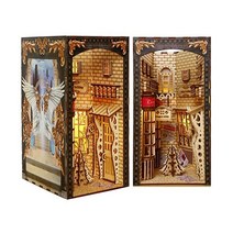 Spilay DIY 책 누크 키트 가구와 LED가 포함된 미니어처 인형 하우스 3D 나무 퍼즐 책장 삽입 장식 친구 연인 커피숍 창의성 생일 선물, 디아곤앨리 크리스마스