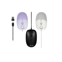 C타입 to USB 연결 스마트폰 태블릿 노트북 PC 겸용 저소음 유선 마우스, 바이올렛