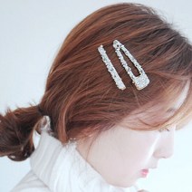 리본크림 [2종] 반짝펄비즈 집게핀2종세트_삼각 2color