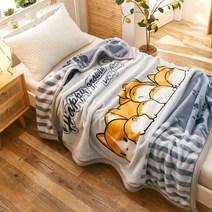 2단 보온 라셸 겨울 두꺼운 덮개 이불 양털담요, C08-016웰시코기 그레이, T02-150x200cm(두겹두꺼운 5근
