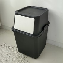8종 분리수거배출 쓰레기통, 40리터, 블랙, 1개