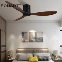eonart 낮은 바닥 장식 led dc 천장 팬 with remote control with light black abs 천장 팬 for home ventilador techo, 램프가 없는 BK BR, 42인치, 220-240V