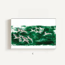 거실 상옥 양떼 현대 추상무늬 동물 인테리어그림 심플 콤비네이션 삼련 뮤럴 단아한 4181874898, 나무색 외관 C타입 단폭가격 돈