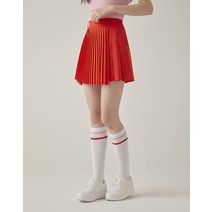 23SS [ONLINE 특가]레드 믹스 잔 플리츠 스커트 HWSK3B353R2