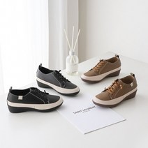 천연소가죽 웨지 통굽 운동화 발편한 중년여성 엄마신발 3.5cm
