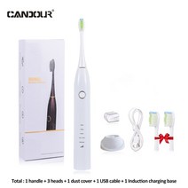 CD-5168 소닉 전동 칫솔 충전식 칫솔 IPX8 방수 15 모드 USB 충전기 교체 헤드 세트, 5168B