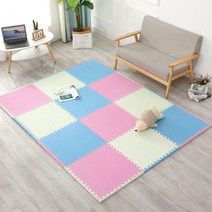 로마팸 애견 층간소음 강아지 퍼즐 매트 30*30 두께2cm 4p, 블루