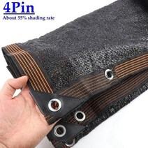 어닝 35 ~ 90% 차광 자외선 방지 블랙 HDPE 차양 그물 야외 식물 커버 전망대 캐노피 햇빛 차단제 농장 온, 02 4 Pin Net_06 1mX6m
