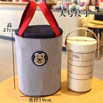 스트라이프 캔버스보냉가방 토트 미니 손가방 반찬 도시락 봄나들이 직장인점심 냉기보존 쿨러, 인슐레이션배럴라지네이비스팟
