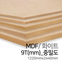 우드백화점 MDF화이트3T~30T_1220x2440 MDF/합판/목재/인테리어, 9Tx1220x2440(중밀도)