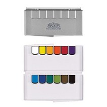 같은공간-미젤로 미션 실버클래스 고체 팬물감 12색 채색물감 물감세트 부드러운물감 고체물감 컬러물감-SS